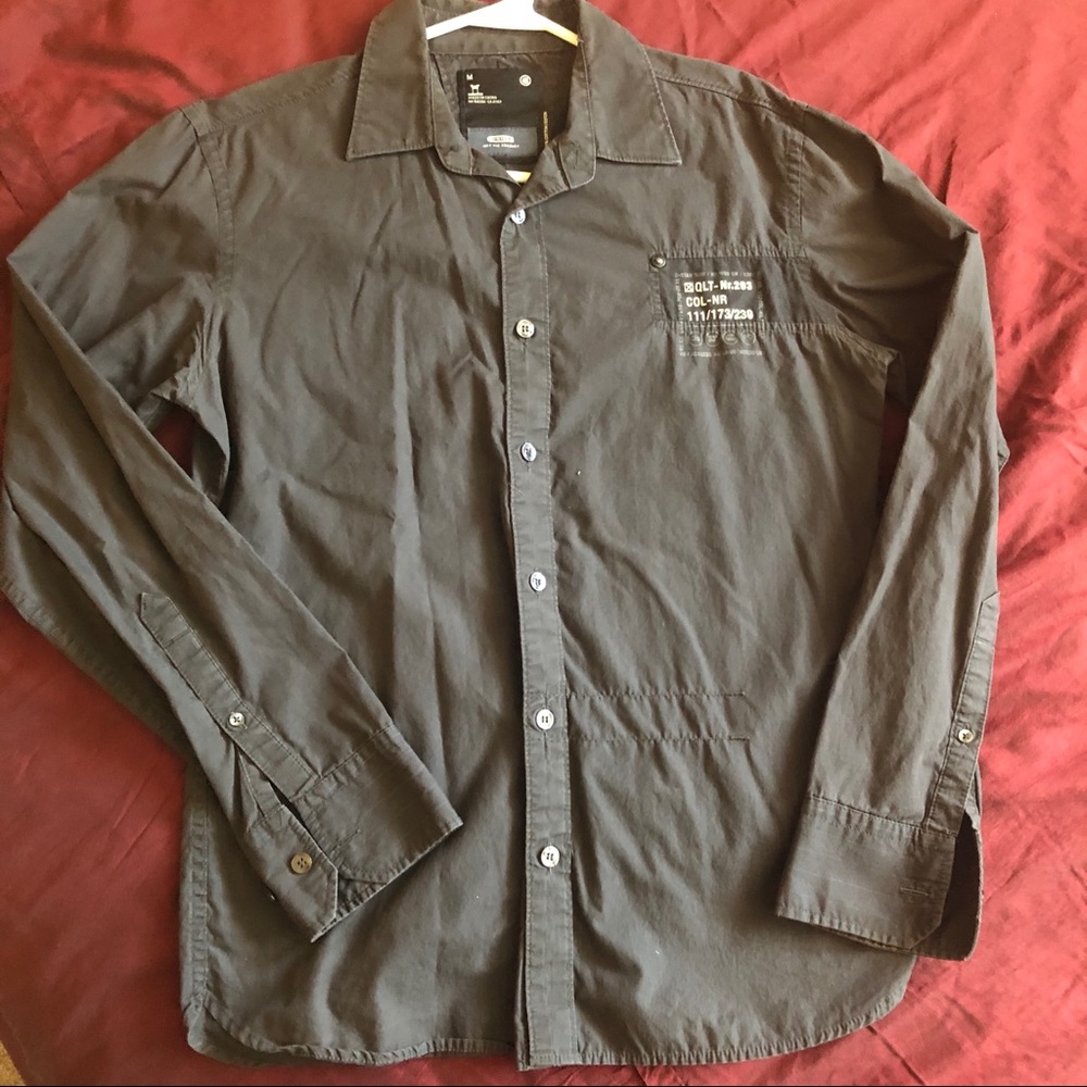 G Star dress shirt black size M